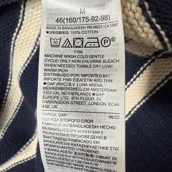 Gap Pullover Striped Navy and White Turtleneck Sweater Size Medium Nautical - Picture 10 of 13